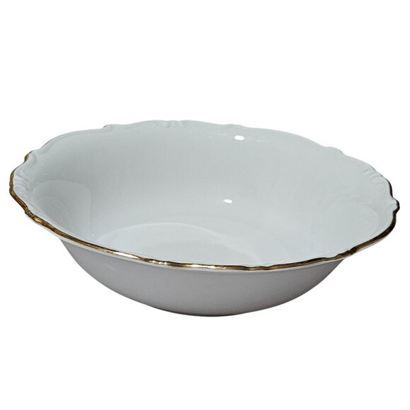 Schaller Bavaria Other - Schaller Bavaria Regency Serving Bowl 8" scallop edge gold trim 50s West Germany